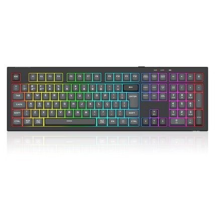 TECLADO GAMER REDRAGON MEMBRANA CRUX FULL SIZE SF K518R-WL-GB