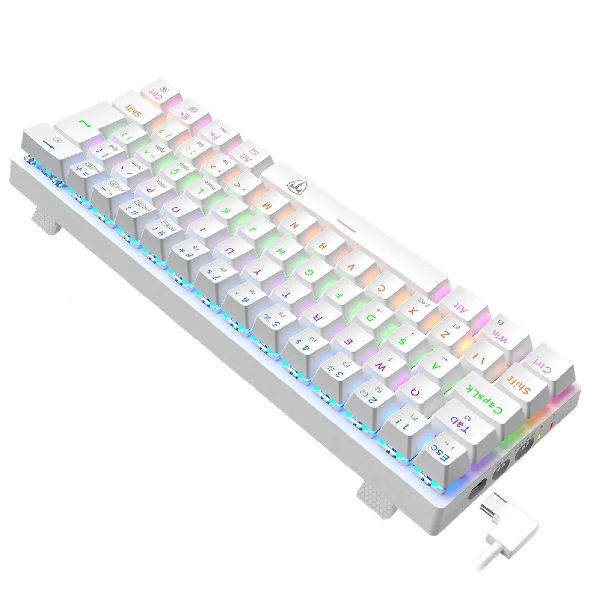 TECLADO MECANICO GAMER ARENA PRO BRANCO RAINBOW DUST-PROOF BROWN T-TGK321W PRO-BR PT - SWITCH MARROM