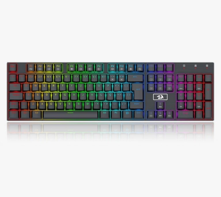 TECLADO GAMER MECANICO REDRAGON DEVARAJAS PRETO RGB SWITCH BROWN - K556RGB